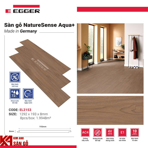 Sàn Gỗ Công Nghiệp Đức 8MM EGGER-EL2153